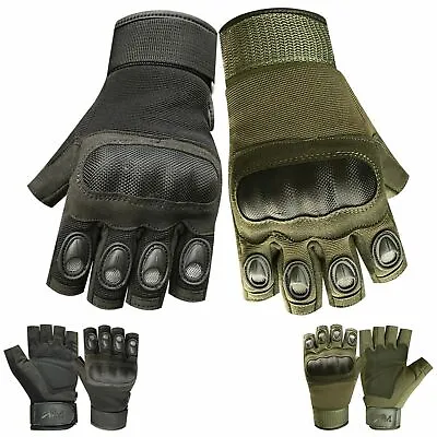 Men Half Finger Tactical Outdoor Sports Fingerless Cycling Motorbike Gloves 9016 • £12.99