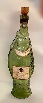 Vintage 1975 Collectible Decorative Antinori Empty Green Fish Wine Bottle • $18