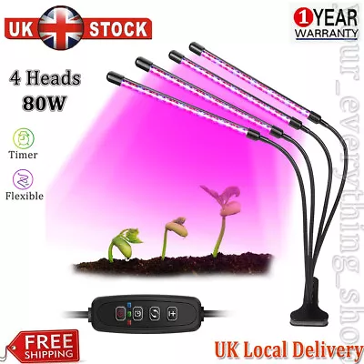£12.99 • Buy Plant LED Grow Lights Light Full Spectrum Indoor Hydroponic Flower Lamp Timing