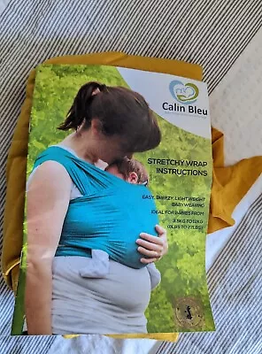 £5 • Buy CALIN BLEU MEDIUM 4.6m STRETCHY BABY WRAP NEWBORN MUSTARD YELLOW