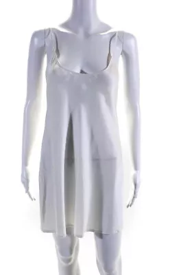 La Perla Womens White Satin Silk Scoop Neck Sleeveless Camisole Dress Size S • $97.59