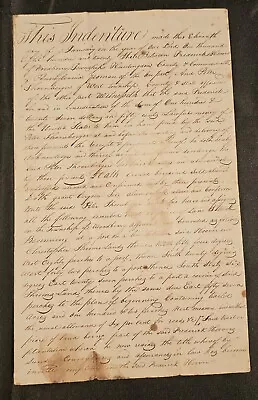 1823 Indenture Deed Frederick Hoover To Peter Shoenberger Huntingdon County PA • $27.30