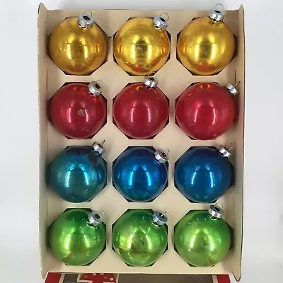 Coby Glass 12 Multicolor Christmas Tree Ornaments Original Box • $19