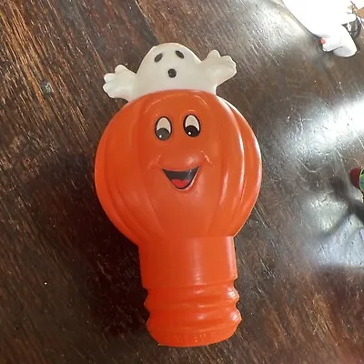 Vintage Halloween Hersheys Candy Topper Pumpkin With Ghost On Top Blow Molds • $20