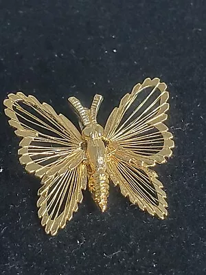 Vintage Monet Gold Tone Butterfly Pendant • $7