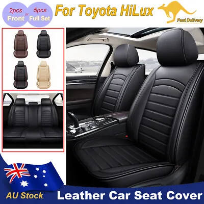 2024 PU Leather Car Seat Cover Full Set/Front 2/5-seat Cushions For Toyota HiLux • $105.79