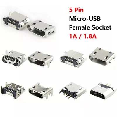 Micro USB Type B Female 5 Pin Jack Port Socket Connector Solder SMD SMT 90°/180° • $152.45