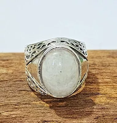 Handmade Rainbow Moonstone Oval Ring Solid 925 Silver Beautiful Men's Ring S225 • $13.59