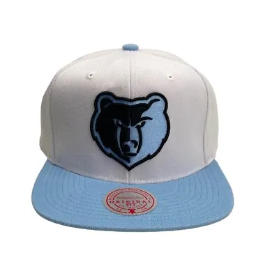 Memphis Grizzlies Mitchell & Ness White Blue Snapback NBA Cap Hat • $32.99