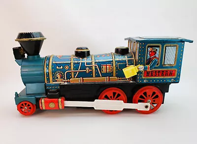 Vintage 60’s Litho Western Locomotive Tin Toy Train Modern Toys Japan Works • $14.95