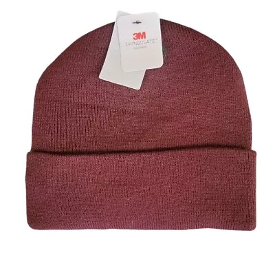 West Loop 3m Thinsulate Men's Maroon Insulation Cuffed Beanie Hats Cap  One Size • $9.99