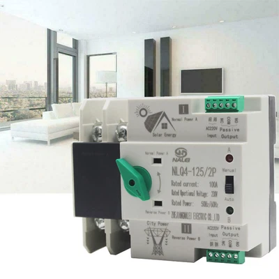 £24.74 • Buy Changeover Switch 230V Automatic Generator Transfer Switch Dual Power 100Amp 2P