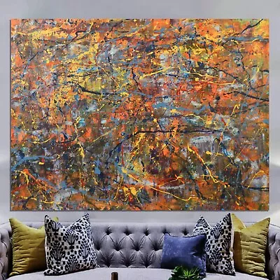 Pollock/Richter Style￼ Professional Painting 81” X 62”(6ft 9in)Abstract Modern • $477