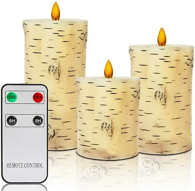 $18.95 • Buy New Freshmint Flameless Wax Amber Candles Moving Wick LED Timer Remote Set Of X3