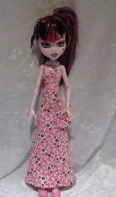 Handmade To Fit MONSTER HIGH #09 Handmade Dress Purse & Beaded Necklace Set • $9