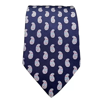 ETRO MILANO Blue Paisley Tie 100% Silk Made In Italy 58 /3.75  EX. COND • $53.98