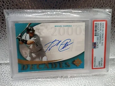 2005 ULTIMATE SIGNATURE DECADES #MC MIGUEL CABRERA T2 Pr 275 PSA 9 Sn 79560749 • $139