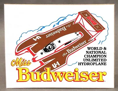 Early 1980's MISS BUDWEISER World & National Champion STICKER Hydroplane Boat C3 • $6.99