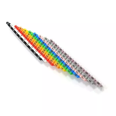 £3.24 • Buy 100pcs Set Cable Markers Clip C-Type Number Tag LAN FTP UTP Label 4-6mm Colorful