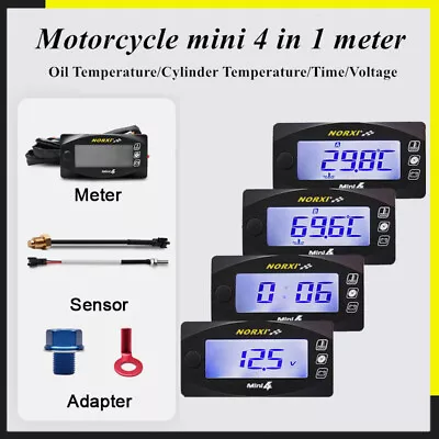 Motorcycle 4-in-1 Multifunction Gauge Cylinder Head Temperature Oil Temperature • $23.92