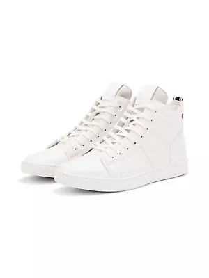 £26.99 • Buy Jack & Jones Mens Casual Pumps Trainers Hi Top Shoes Laces Stewart PU White