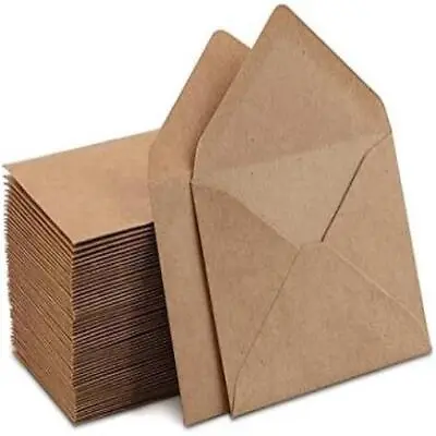 Mini Envelopes Brown Kraft Envelopes Gift Cards Business Cards 4 X2.75  100 Pack • $27.20