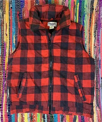 Repage Men Size L Large Plaid Red Black Full Zipper Insulated Vest Christmas • $20.85
