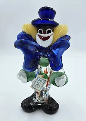 Murano Italy Riekes Crisa Glass Clown In Original Bank 1978 Blown Vintage • $45.50