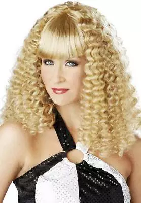 Dig It! Disco Fever Boogie Bombshell Curly Wig W/ Straight Bangs Women 70717 • $8.39