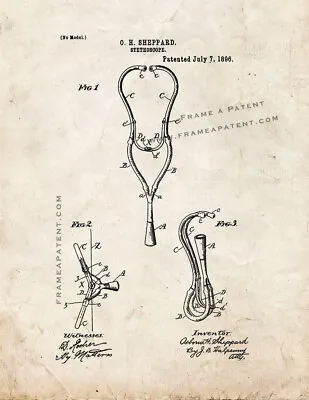 Stethoscope Patent Print Old Look • $70.75