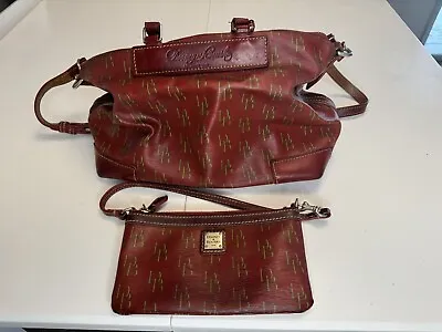 Dooney & Bourke Red Monogram Signature Logo Leather Shopper Tote Bag • $16.50