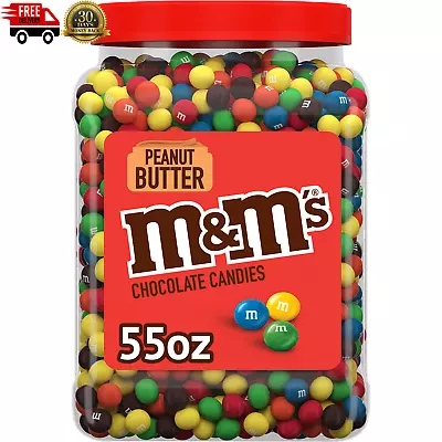 M&M's Chocolate Candy Peanut Butter Resealable Lid 55 Oz Jar FREE SHIPPING!!! • $29.86