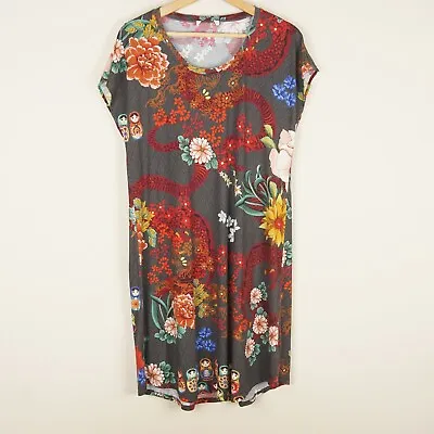 Johnny Was Russian Dolls Nushka Cap Sleeve Dress Womens Pima Cotton Sz S • $53.99