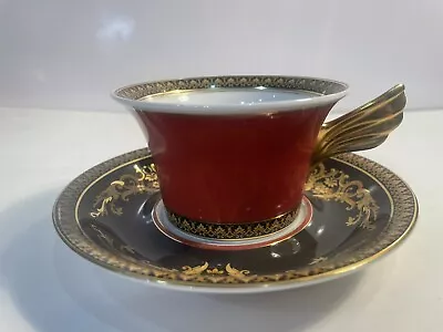 Rosenthal Versace Medusa Red Tea Cup & Saucer Perfect Retail $410  6 Available • $150