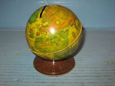 Vtg Ohio Art Old World Mini Metal Globe Bank With Stopper • $20