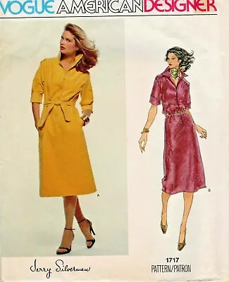 Vogue American Designer Pattern 1717 Jerry Silverman Dress Sz 10  Uncut   • $11.99