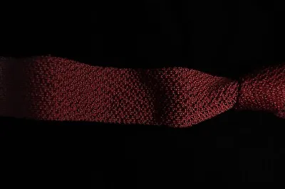 Men's Burgundy Grenadine Knit 100% Cotton Neck Tie 1.9 W X 54 L • $24.99