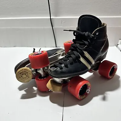 Vintage Roller Skates Men’s Size 6 Suregrip Rare Striped Leather Speed Riedell • $220
