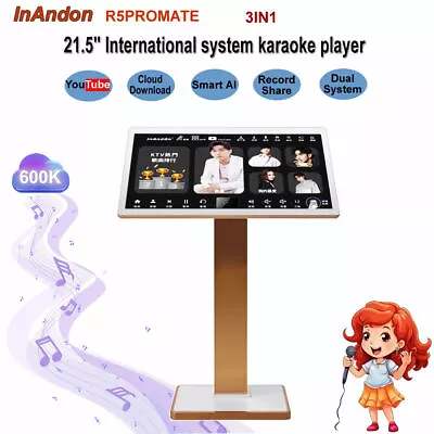 CA-InAndon 21.5'' R5PROMATE Karaoke Player Youtube1-6TB 3IN1卡拉OK机Smart AI • $480.05