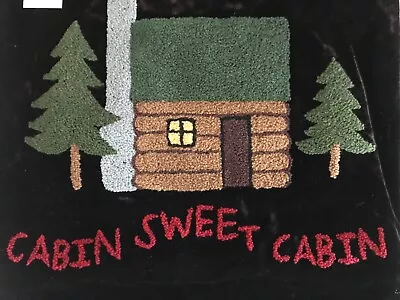 Cabin Sweet Cabin Zip On Hooked Velveteen Pillow Case 18 X18  ....A7 • $19.99