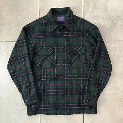 Vintage PENDLETON Virgin Wool Pocket Shirt Plaid Flannel Size S Mens • $40