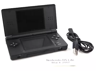 Nintendo DS Lite Console Handheld [Black] + USB Charging Cable TESTED WORKING • $99.95