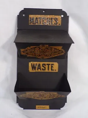 VTG Wall Mount Kitchen Match Box Holder Black Made In Germany • $15