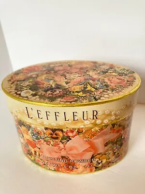 L'effleur Body Dusting Powder Coty 5 Oz. Victorian Valentine Print Canister VTG  • $54