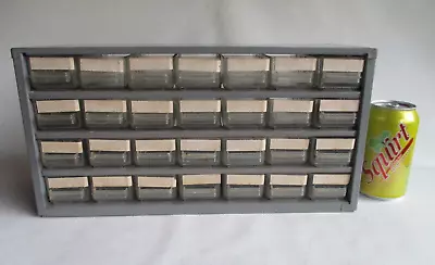 Metal Cabinet Parts Organizer Metal Storage Bin 28 Drawer Akro Mils Vtg • $35