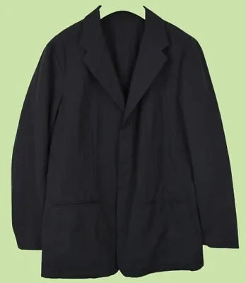 ARMANI COLLEZIONI Jacket Men's Notch Lapel Unlined Pockets Black (EU) 56 • £64.79