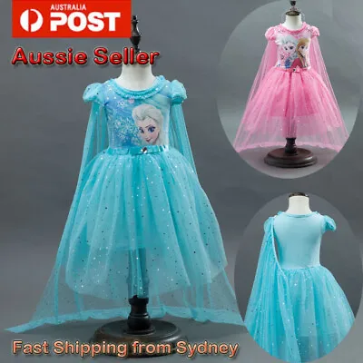 $21.55 • Buy Girl Dress Frozen Costume Princess Queen Elsa Party Birthday Size 3-10Yrs