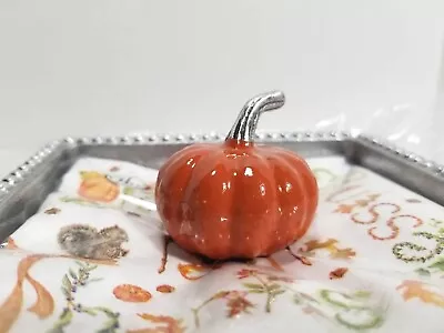 Mariposa Pumpkin Weight & Beaded Napkin Holder With Napkins NIB • $38.99