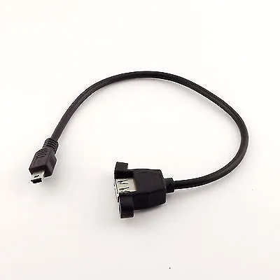 USB 2.0 A Female Socket Panel Mount To Mini 5 Pin B Male Data Adapter Cable 1ft • $2.09