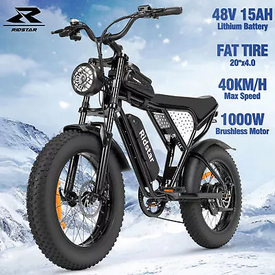 Ridstar Q20MINI 1000W 48V 15Ah Removable Battery 20  Fat Tire Dirt Electric Bike • $849.90